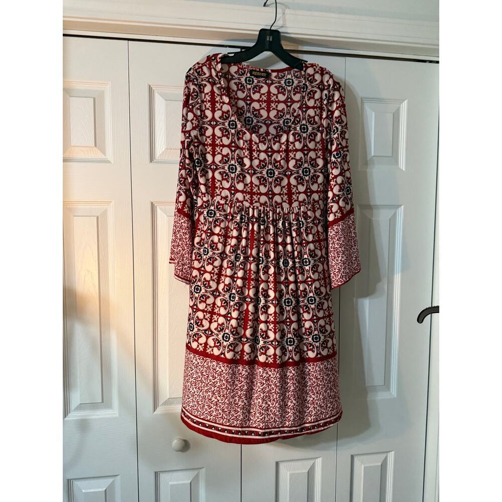 Reborn Women's Large Red‎ Patterned Dress - Picture 3 of 4
